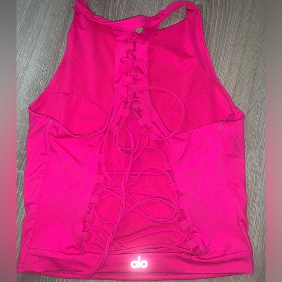 Alo Movement Sports Bra-Neon Pink (large) - Picture 1 of 3